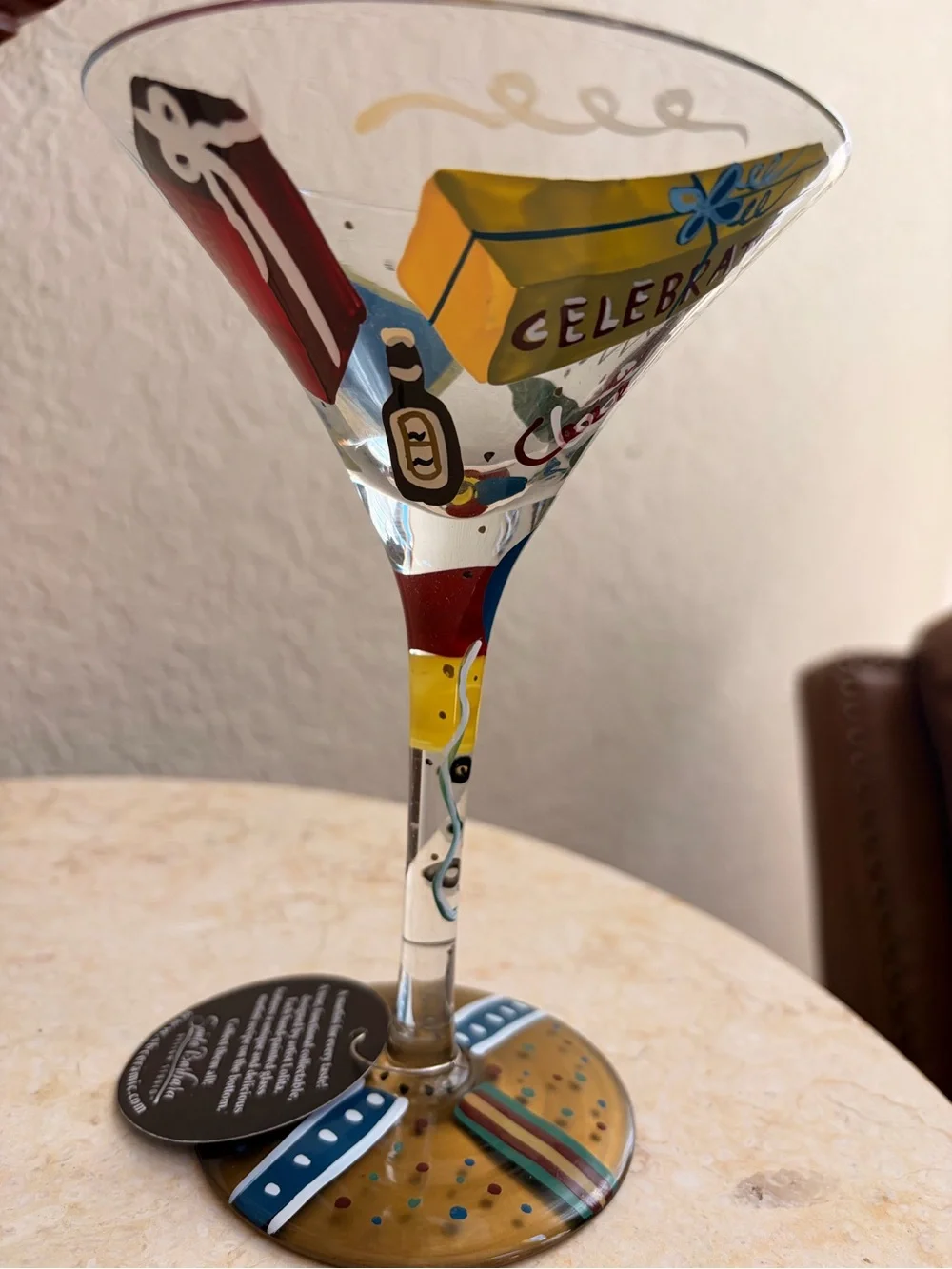🎈Lolita 'Birthday Guy' Hand-Painted Martini Glass - Multicolor